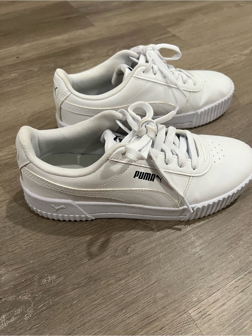 Puma White Low-Top Lace-Up Sneakers